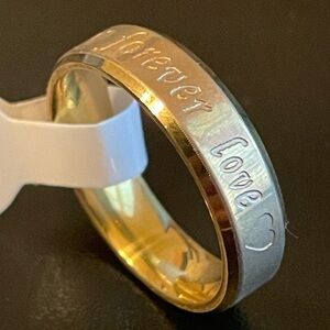 6mm gold stainless steel forever love ring
